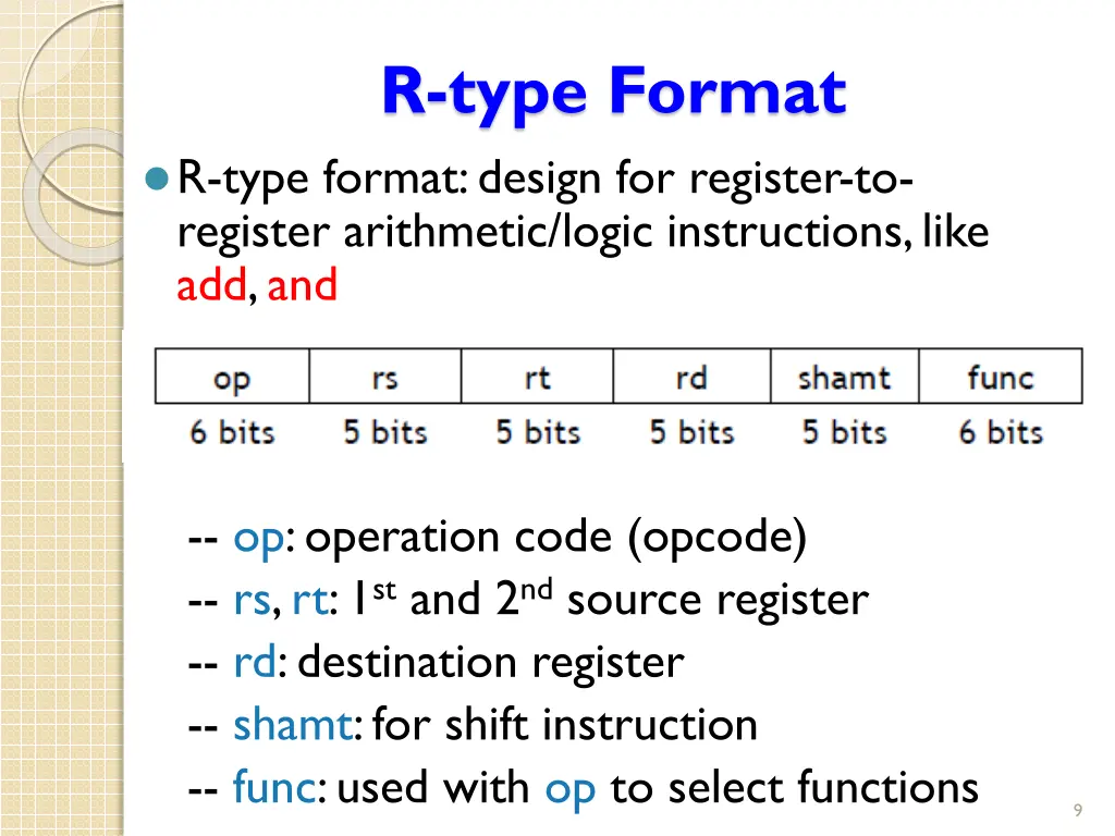 r type format