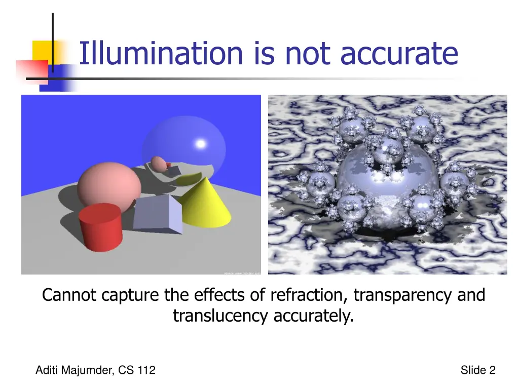 illumination is not accurate