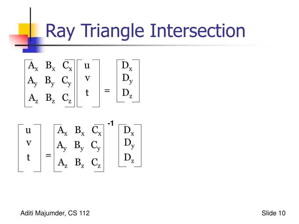 ray triangle intersection 1