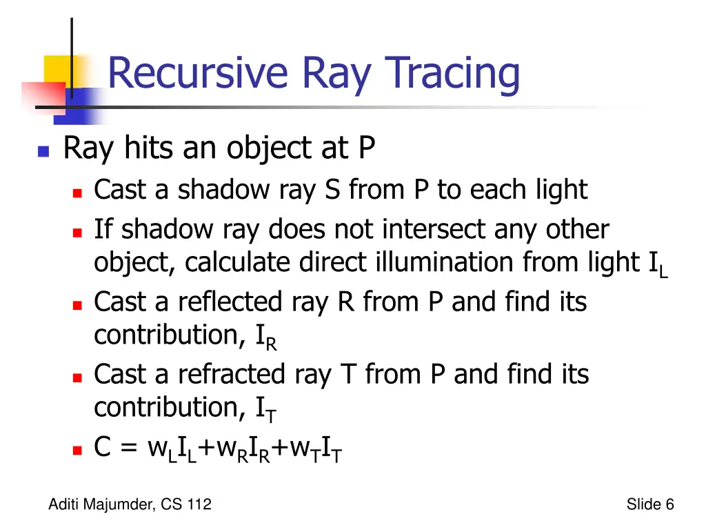 recursive ray tracing