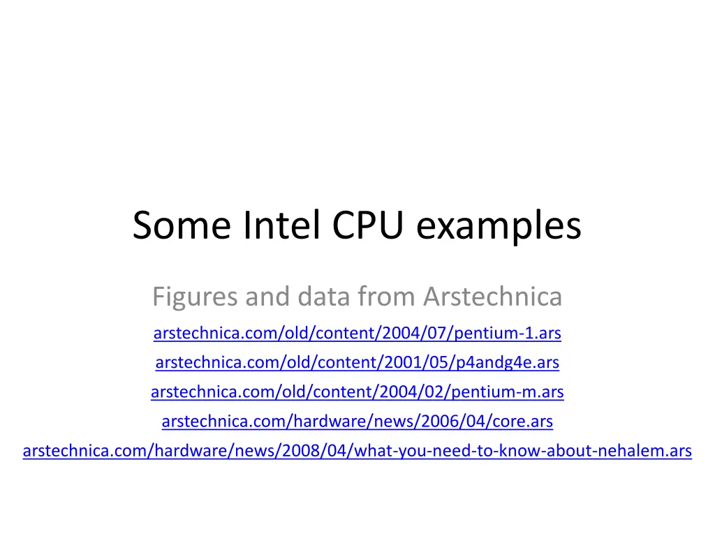 some intel cpu examples
