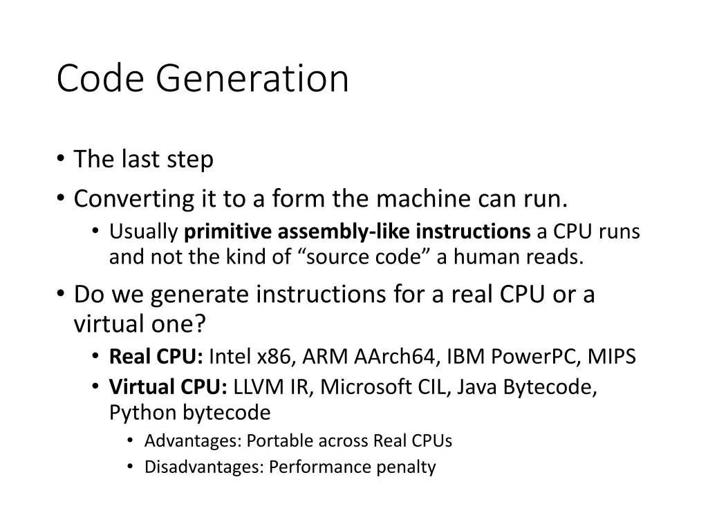 code generation