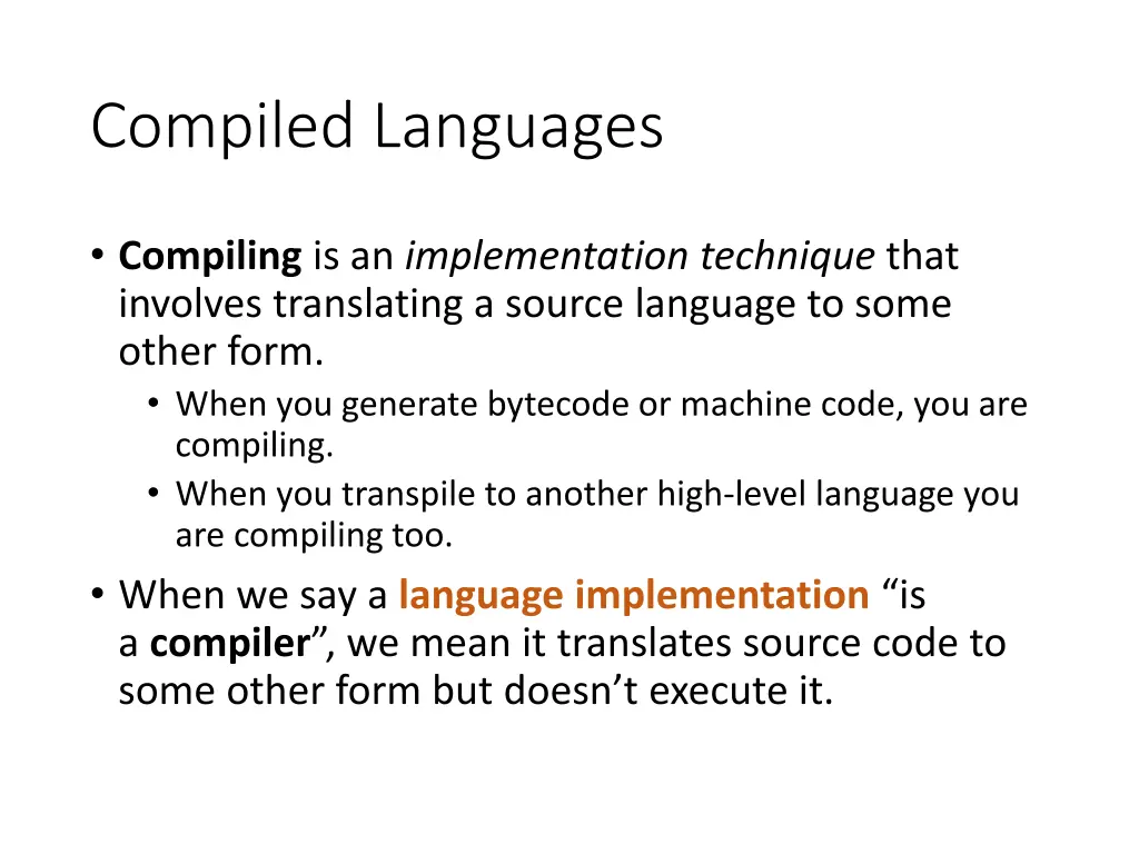 compiled languages