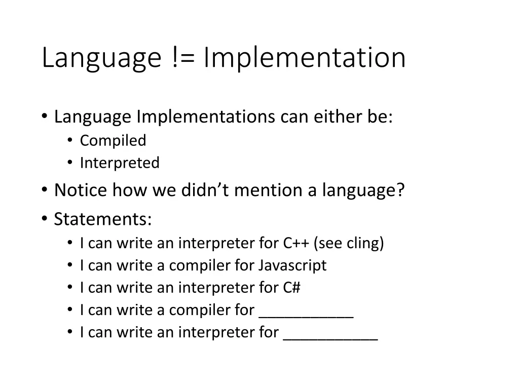 language implementation