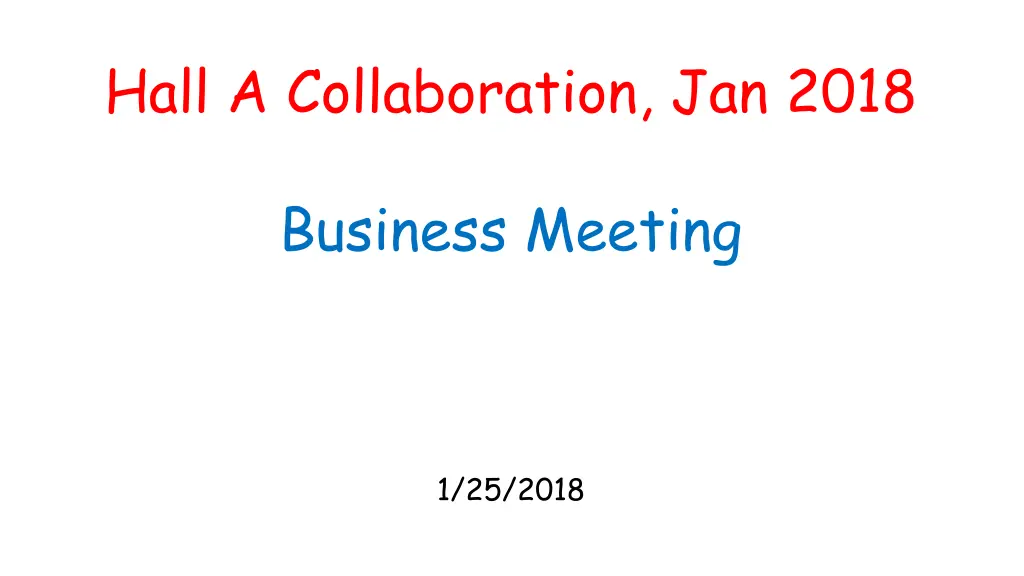 hall a collaboration jan 2018