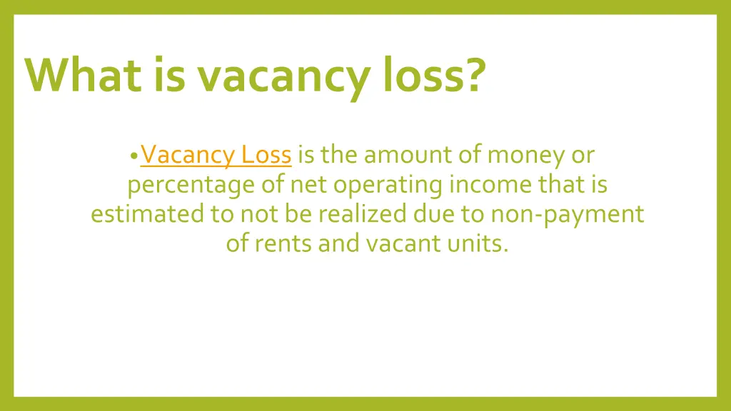 what is vacancy loss