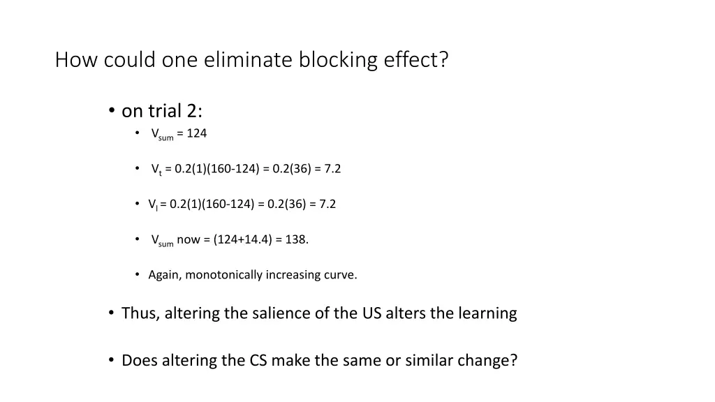 how could one eliminate blocking effect 2