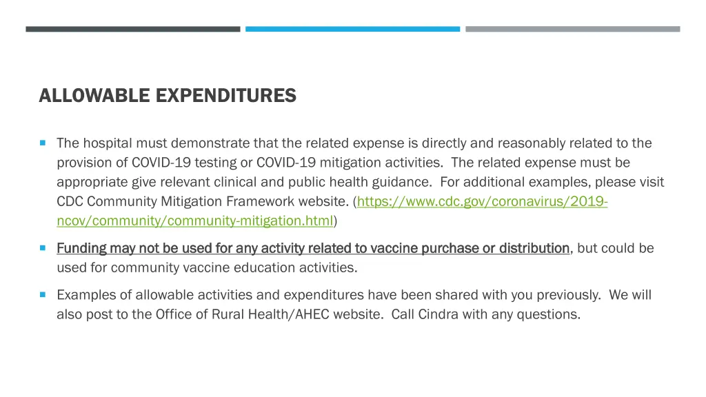allowable expenditures