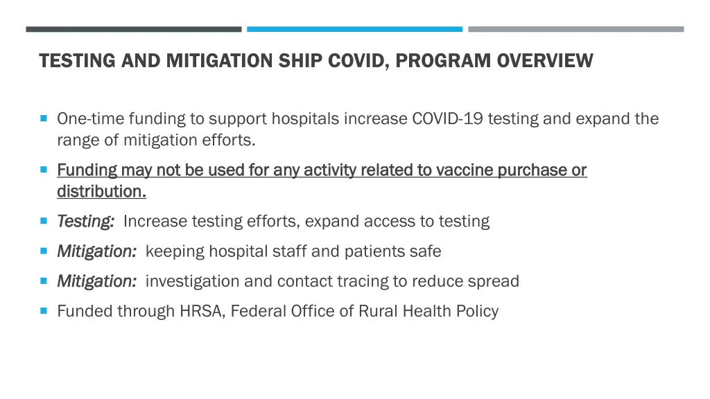 testing and mitigation ship covid program overview