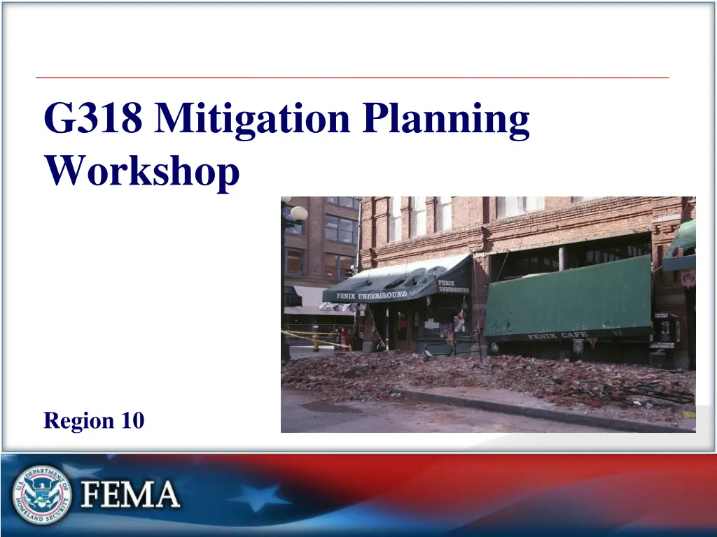 g318 mitigation planning workshop