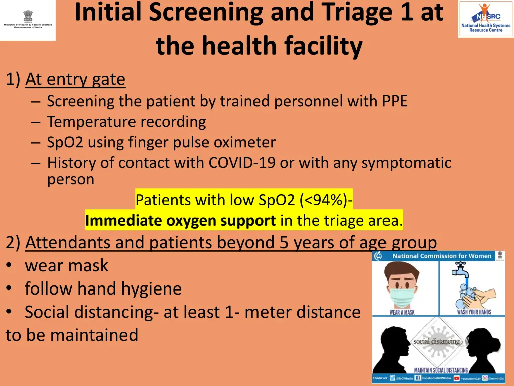 initial screening and triage 1 at the health