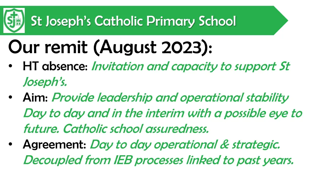 st joseph s catholic primary school our remit
