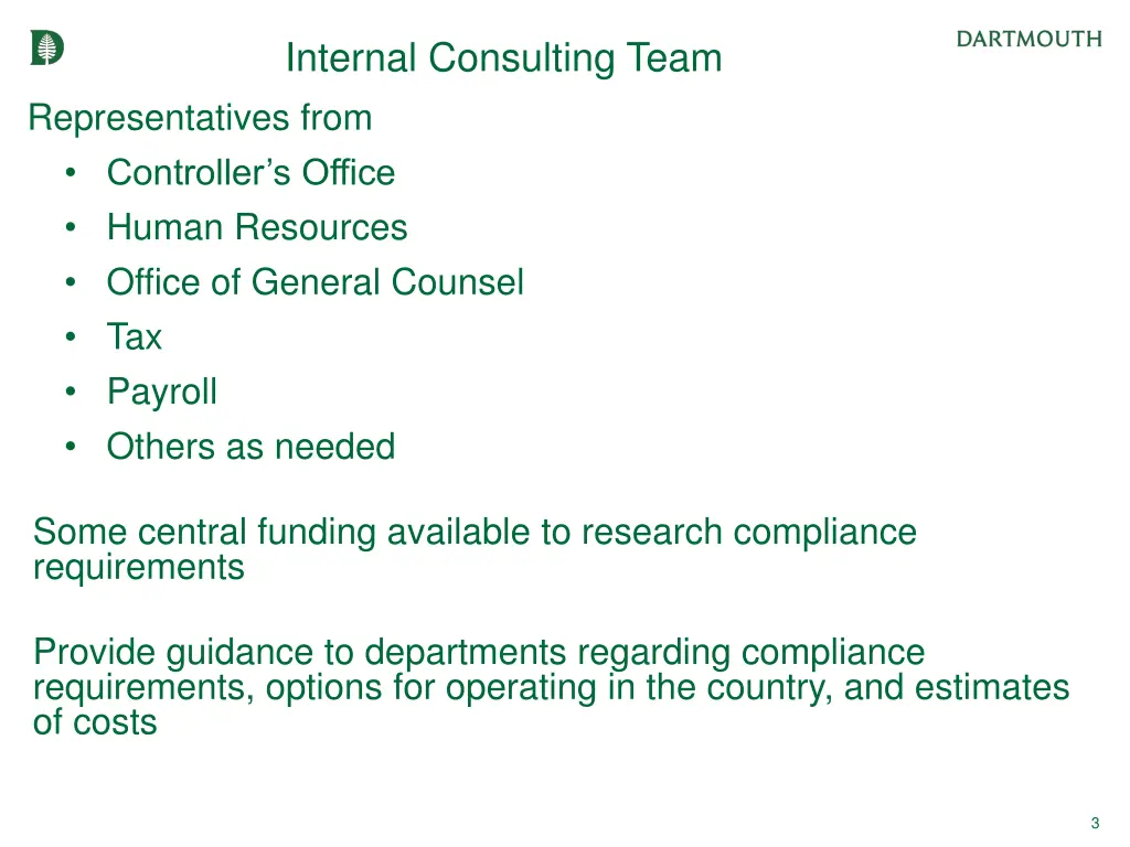 internal consulting team