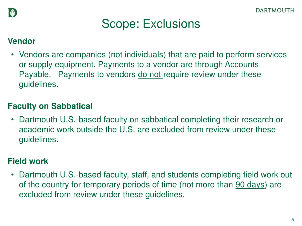scope exclusions