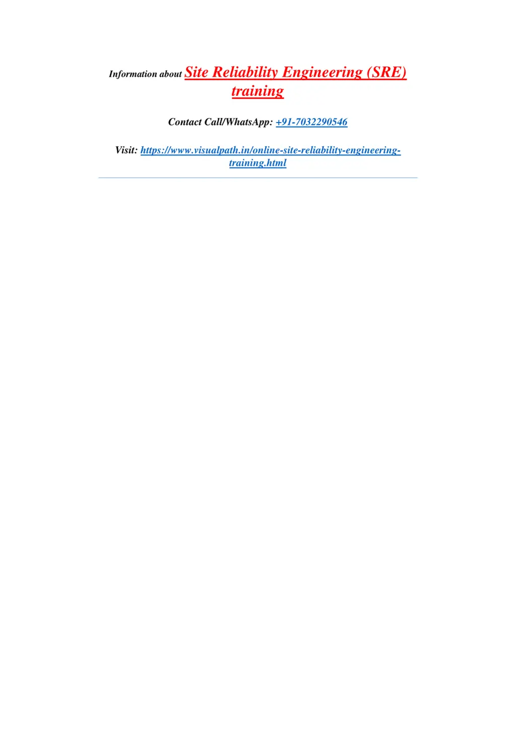 information about site reliability engineering
