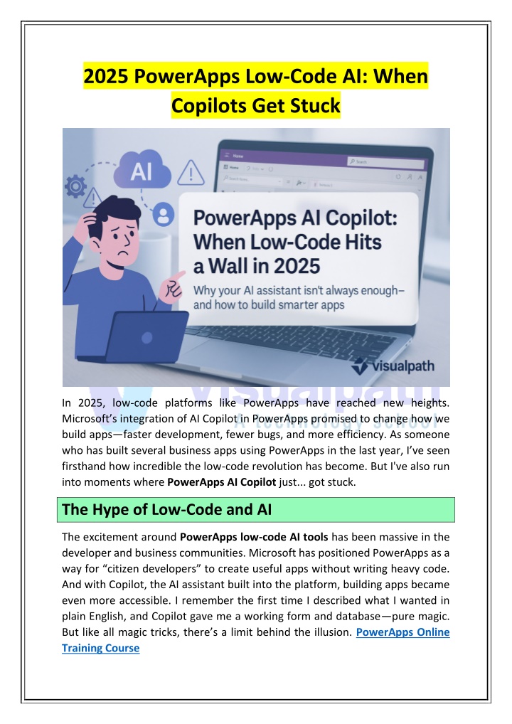 2025 powerapps low code ai when copilots get stuck