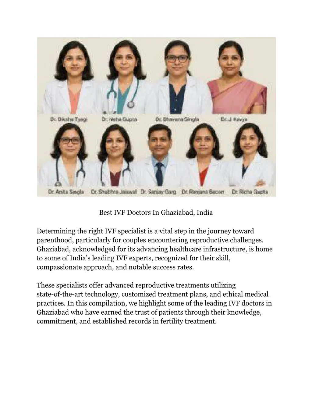 best ivf doctors in ghaziabad india