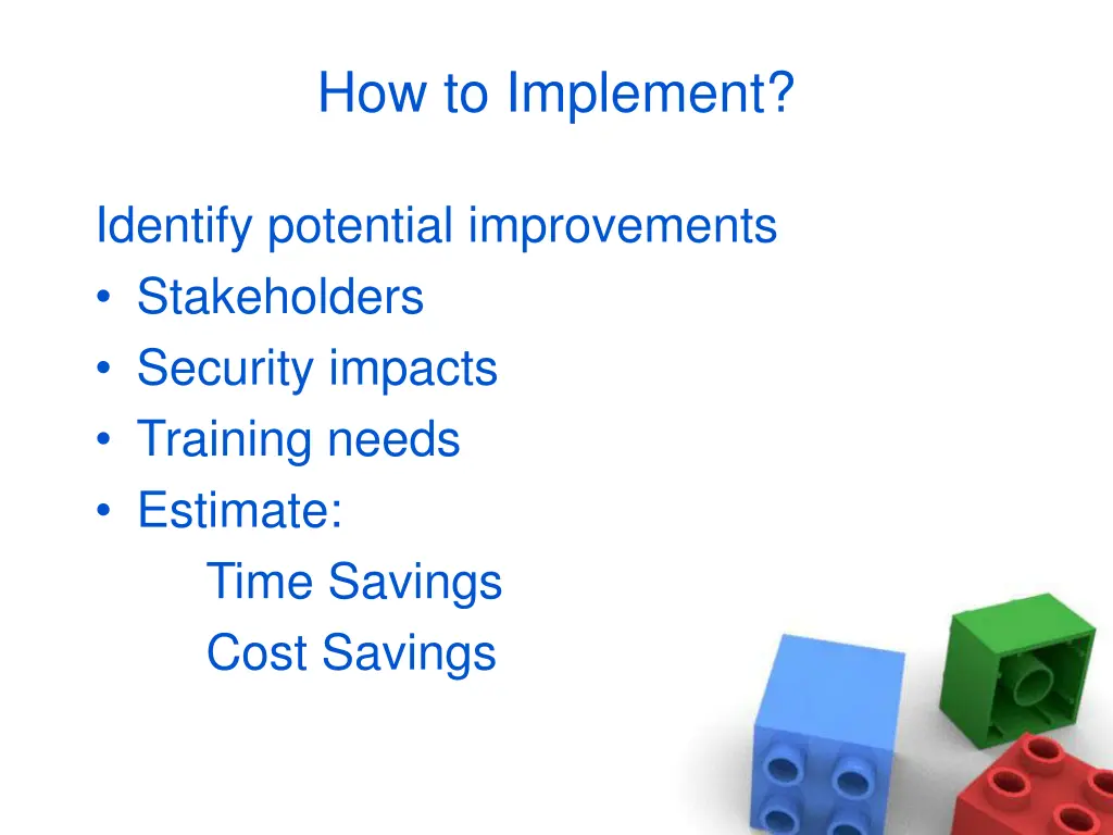 how to implement