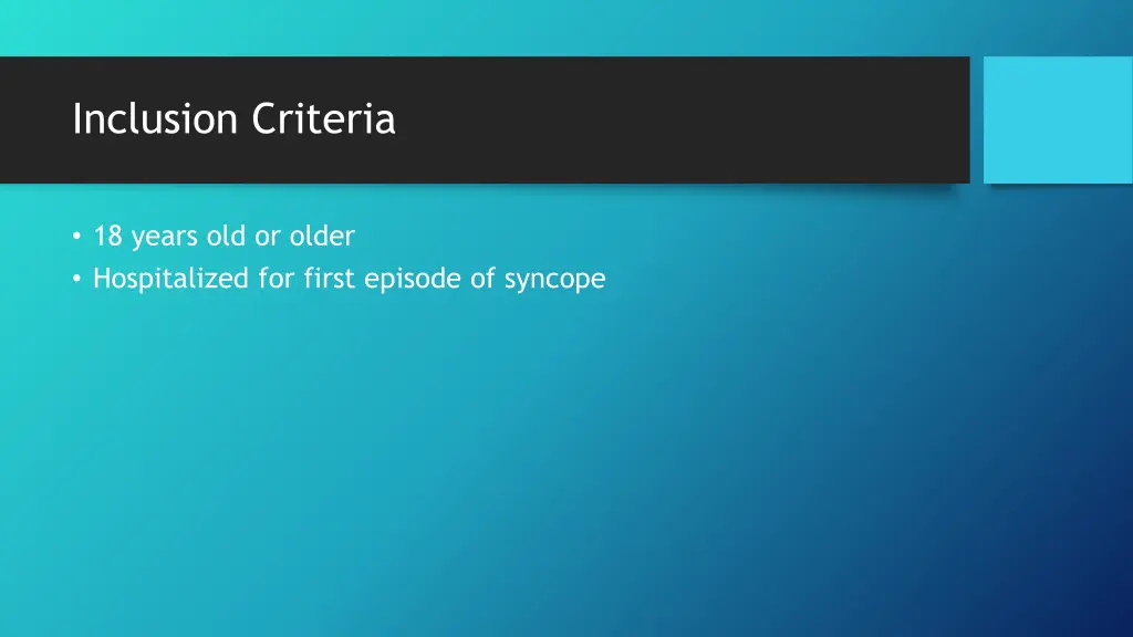 inclusion criteria