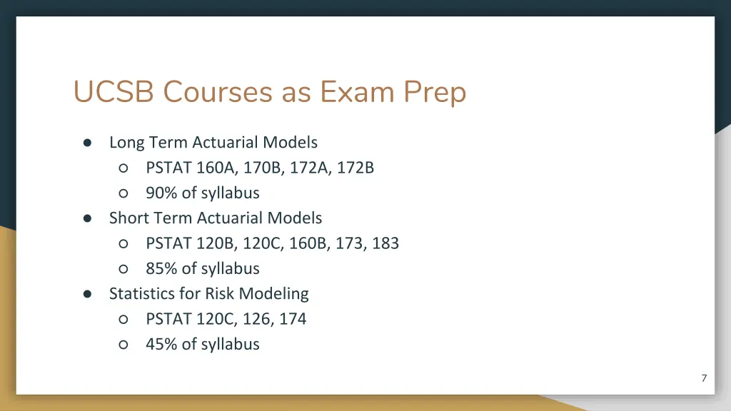 ucsb courses as exam prep 1