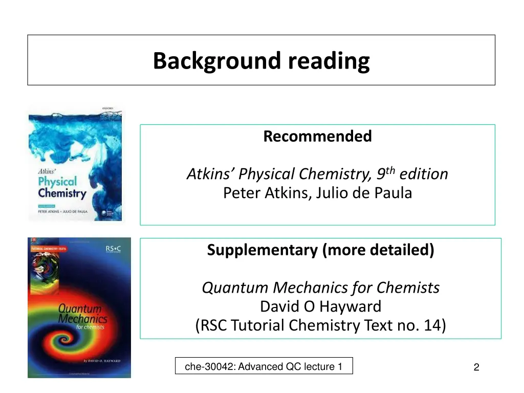 background reading