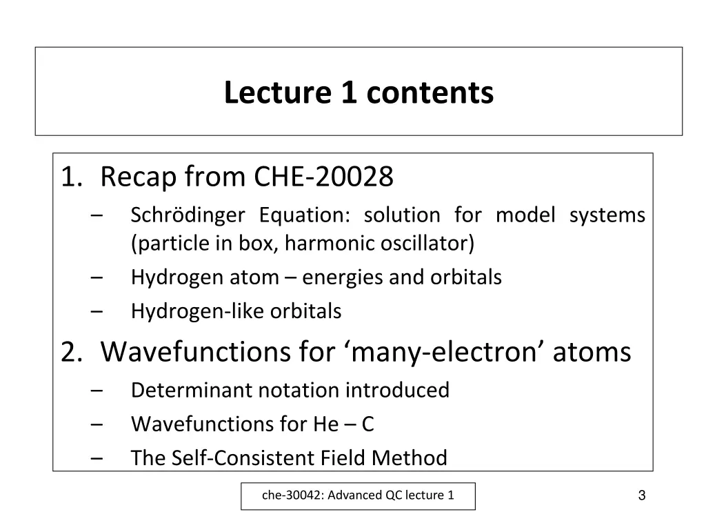 lecture 1 contents