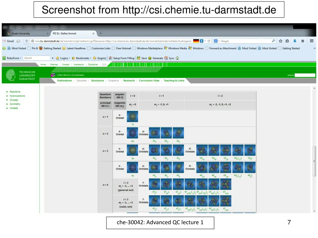 screenshot from http csi chemie tu darmstadt de
