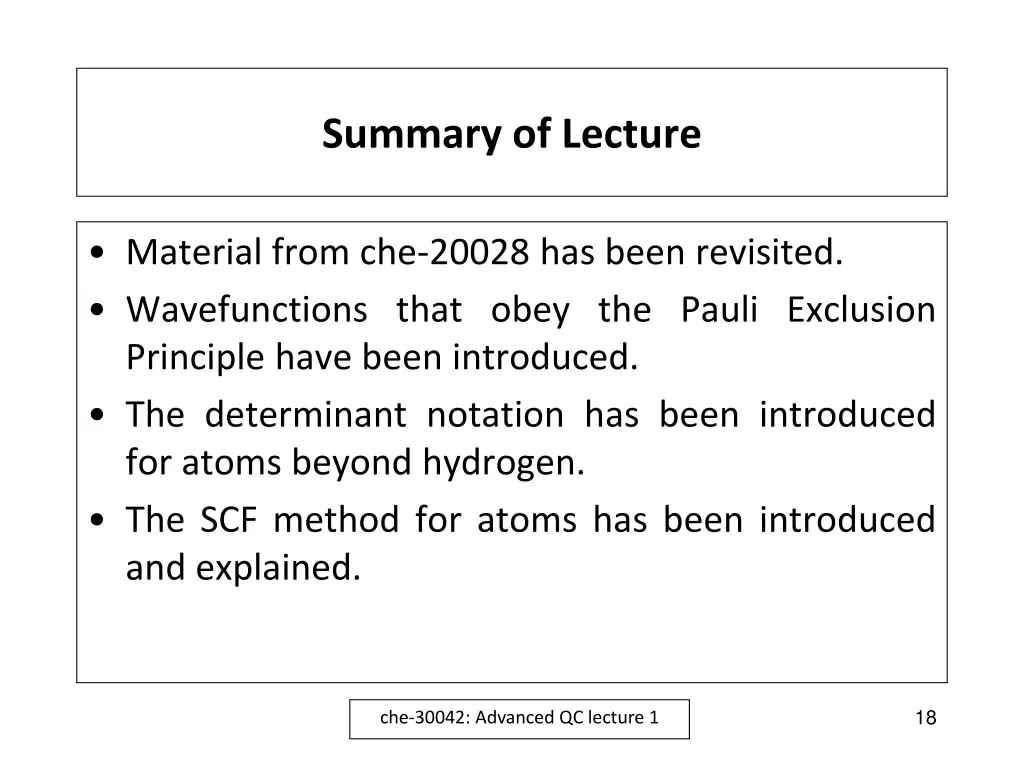 summary of lecture