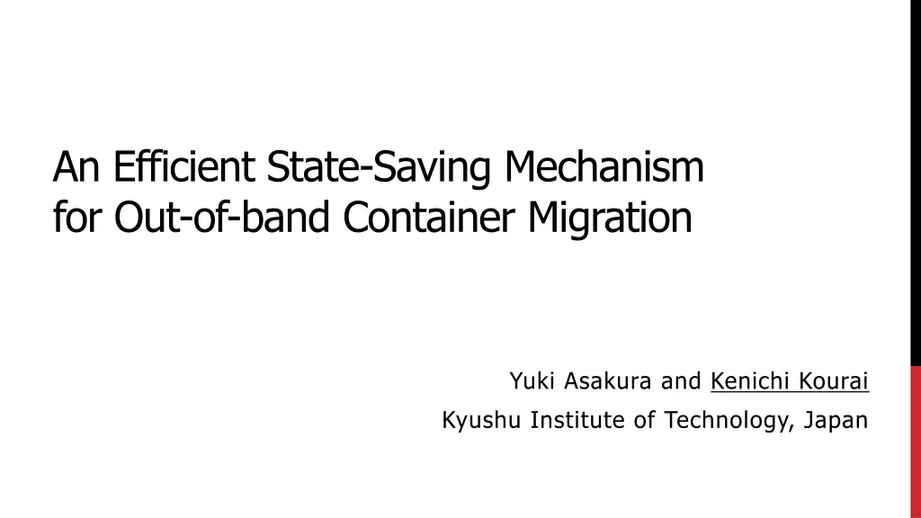 an efficient state saving mechanism