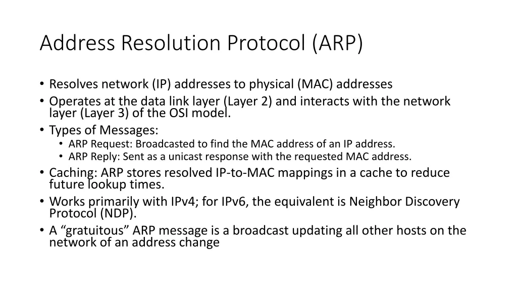 address resolution protocol arp