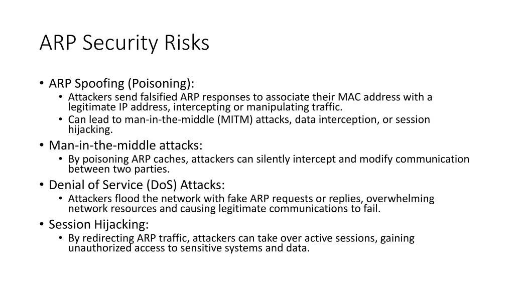 arp security risks