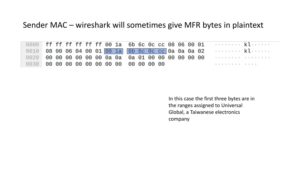 sender mac wireshark will sometimes give