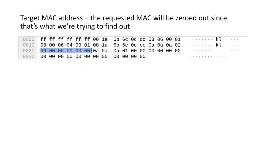 target mac address the requested mac will