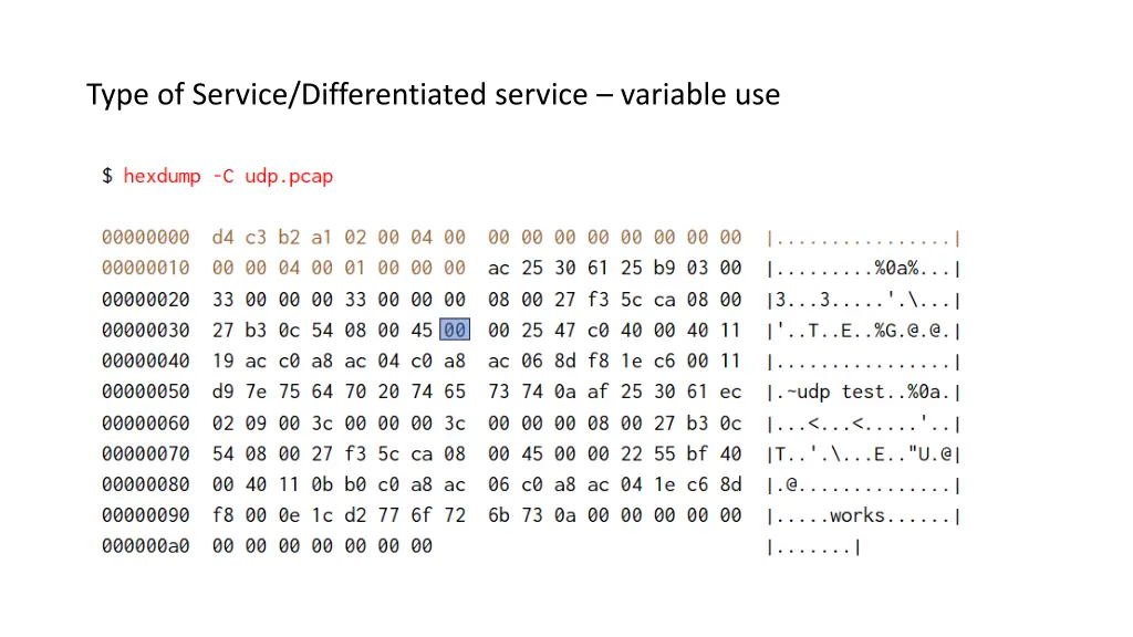 type of service differentiated service variable