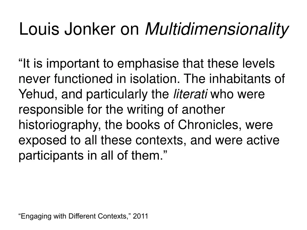 louis jonker on multidimensionality