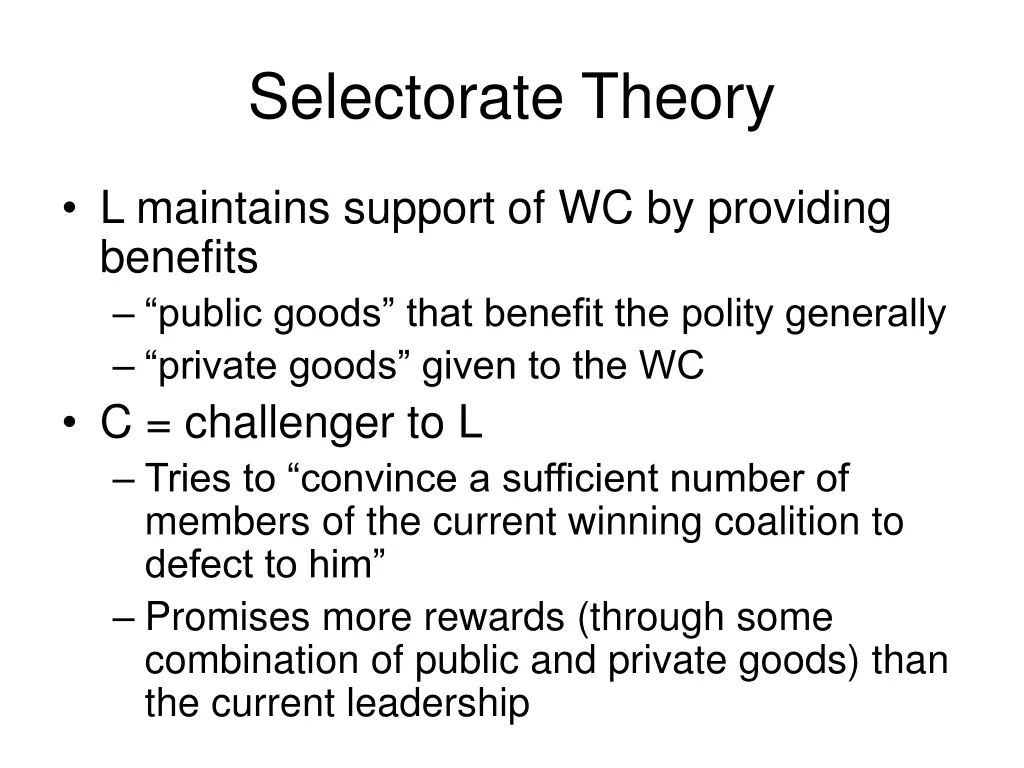 selectorate theory 1
