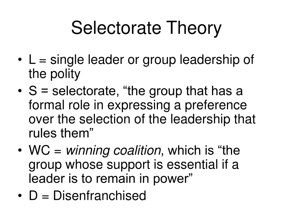 selectorate theory