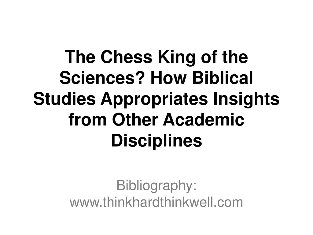 the chess king of the sciences how biblical 1
