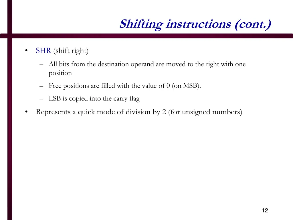 shifting instructions cont 1