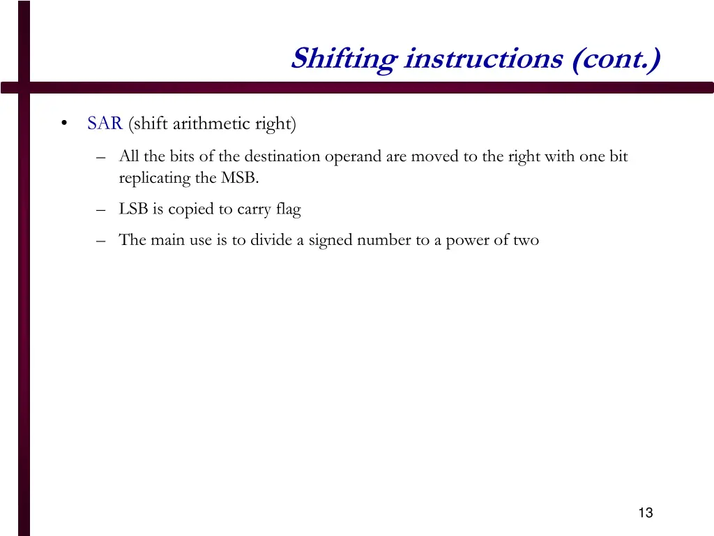 shifting instructions cont 2