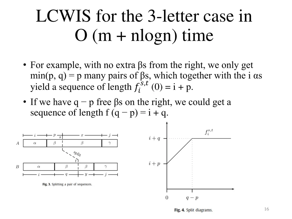 lcwis for the 3 letter case in o m nlogn time 3