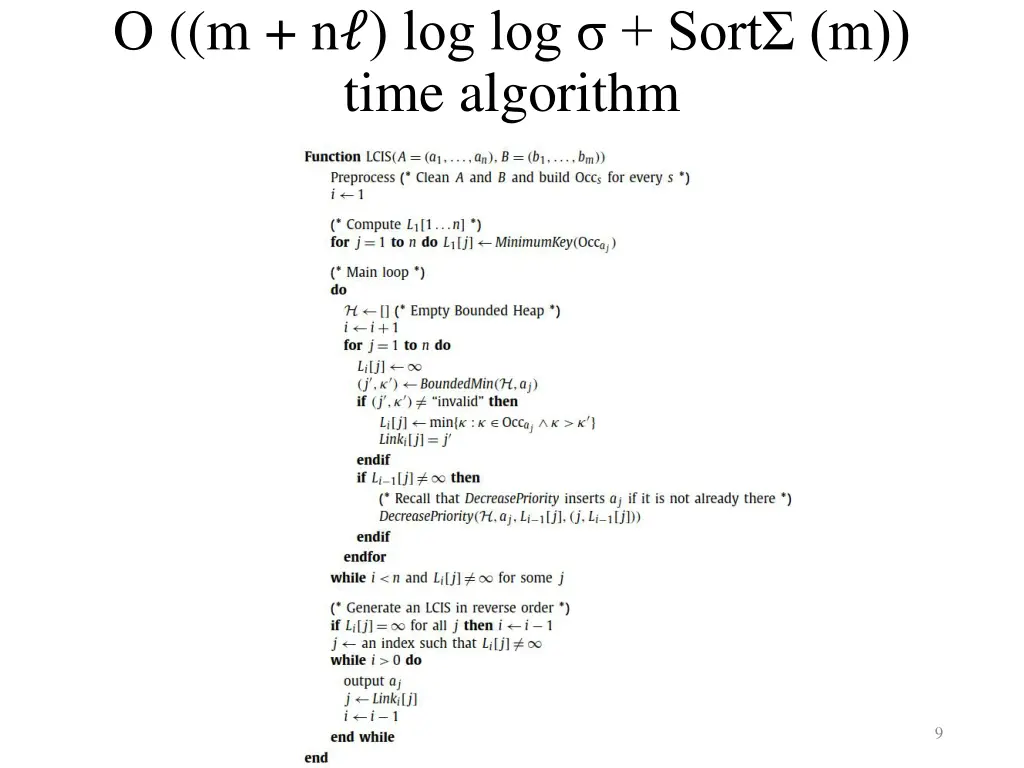 o m n log log sort m time algorithm