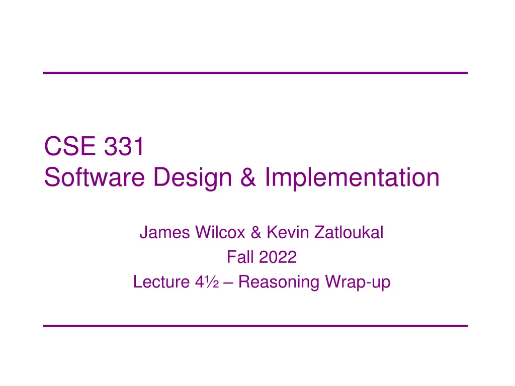 cse 331 software design implementation