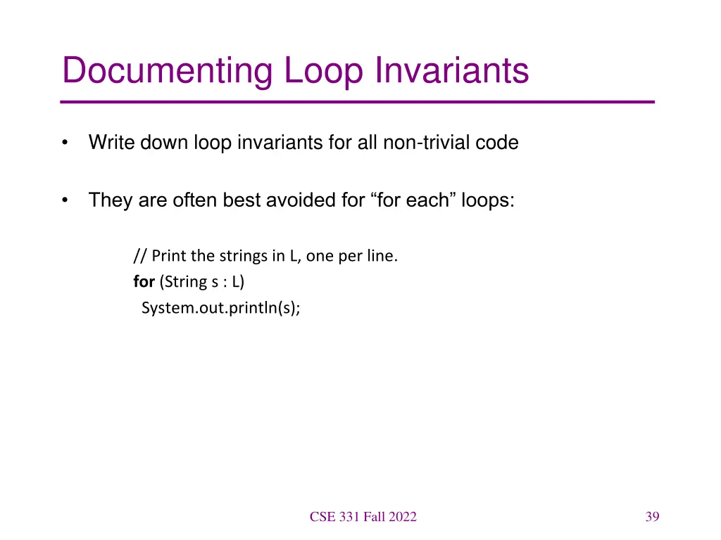 documenting loop invariants 1