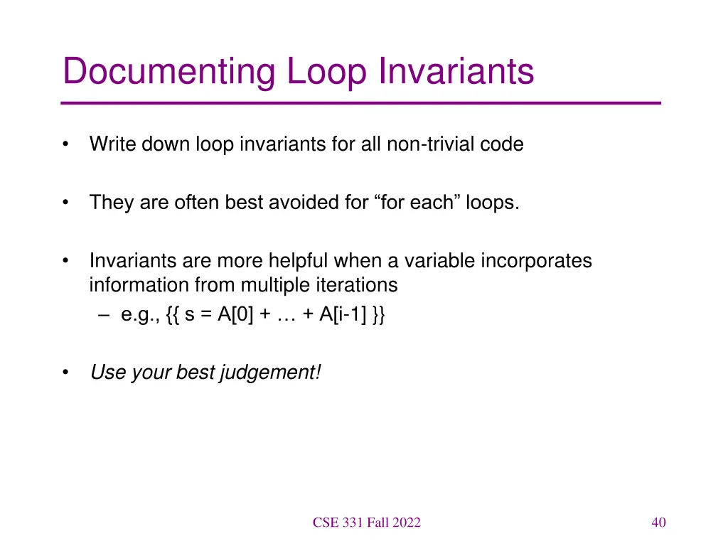 documenting loop invariants 2