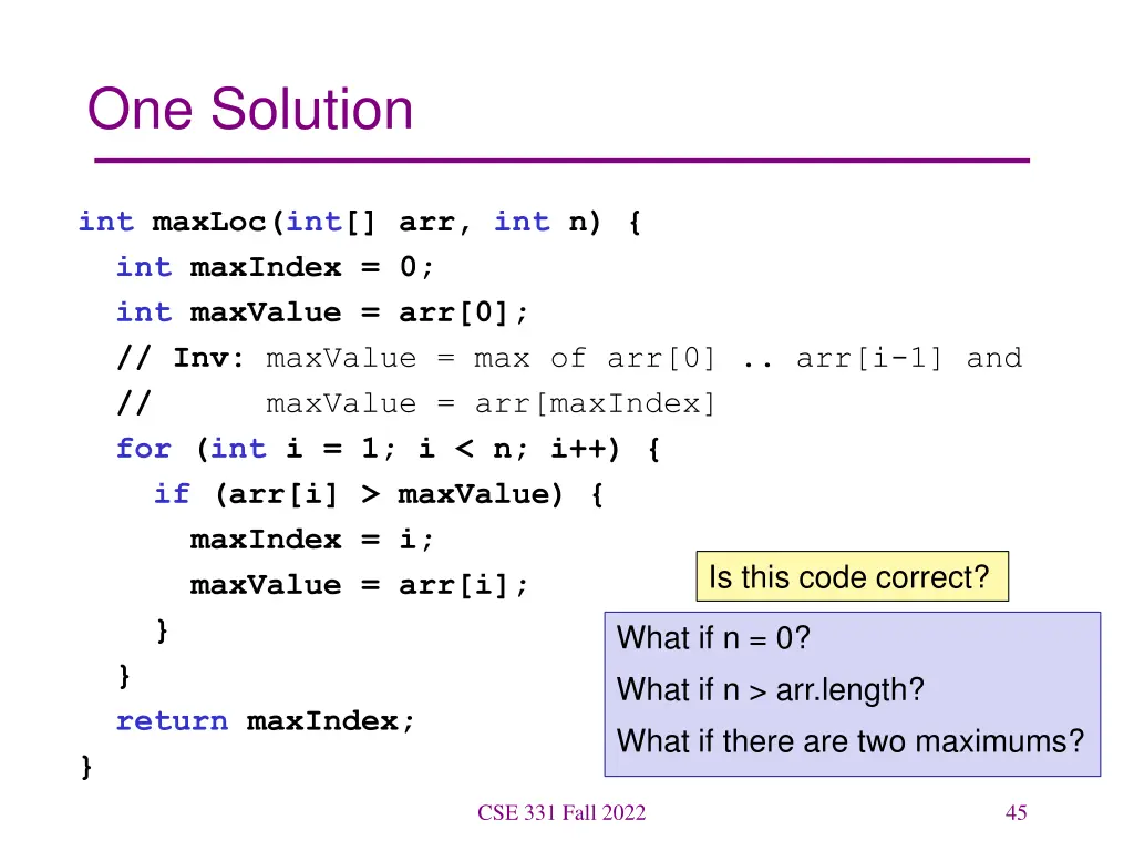 one solution