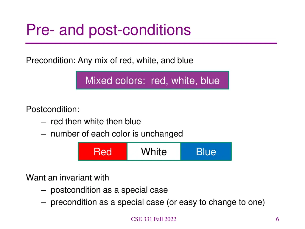 pre and post conditions 1