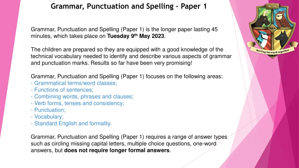 grammar punctuation and spelling paper 1