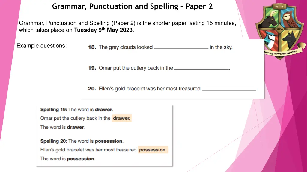 grammar punctuation and spelling paper 2