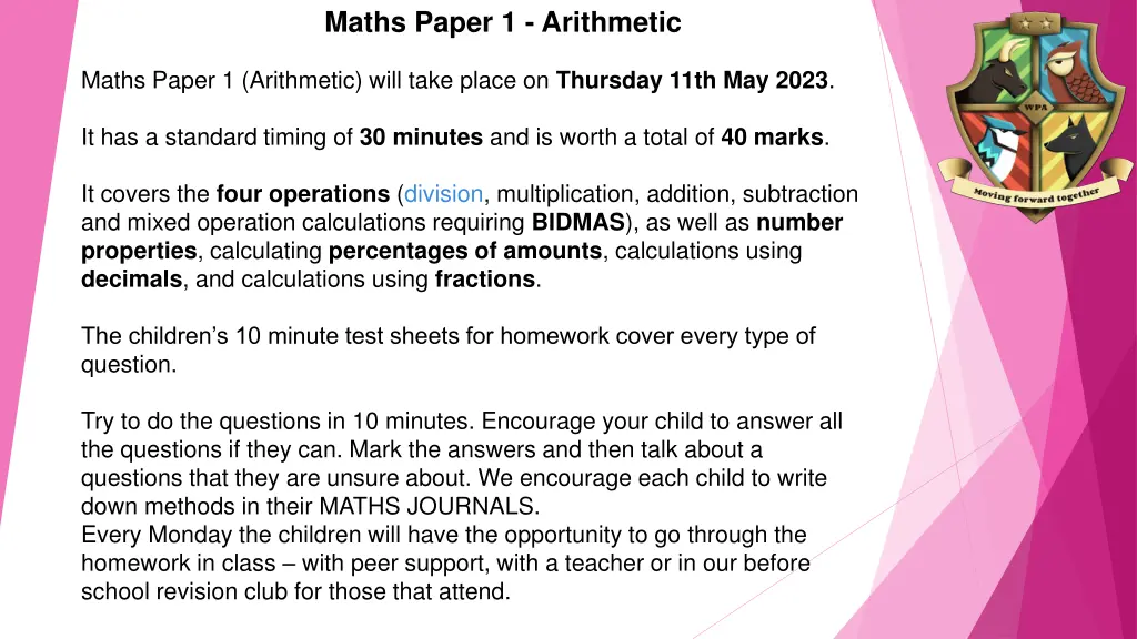 maths paper 1 arithmetic 2